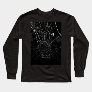 Erfurt Germany City Map dark Long Sleeve T-Shirt